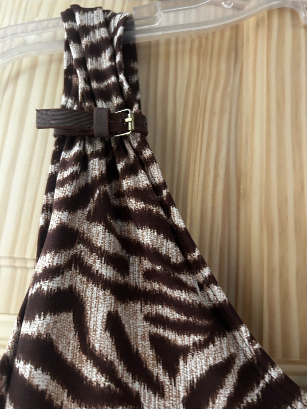 women’s Michael Kors swimsuit Zebra Print One-Piece Swimsuit - brown & Cream - Picture 2 of 4